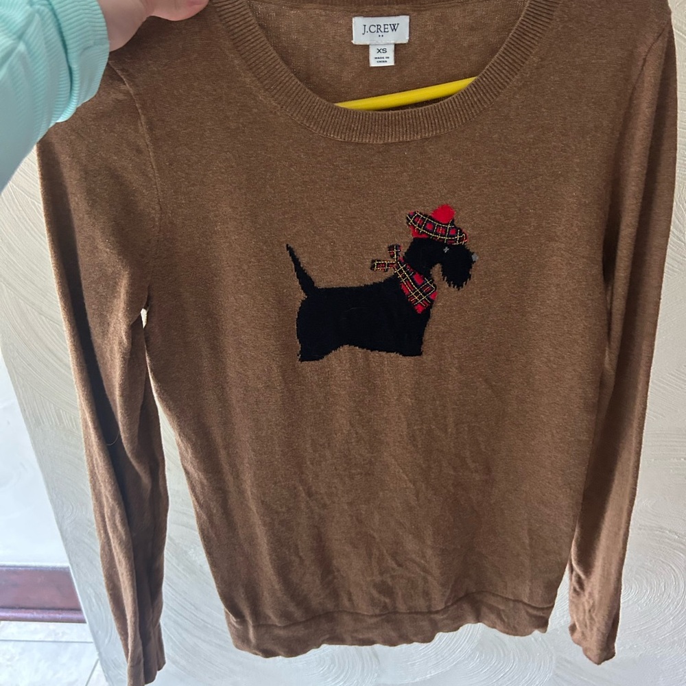 J. Crew Brown Dog Sweater